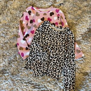 Lot of 2 Children’s Place Girls Long Sleeve Waffle Knit Shirts